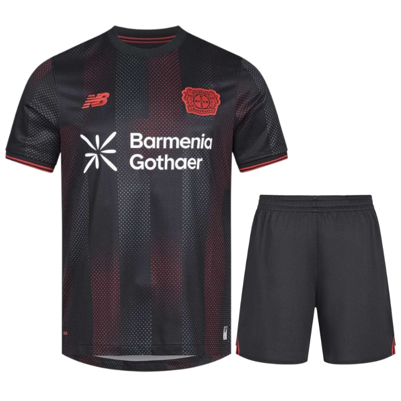 Bayer Leverkusen 2025/26 Kit Casa Bambino – Rosso e Nero da Piccolo Campione